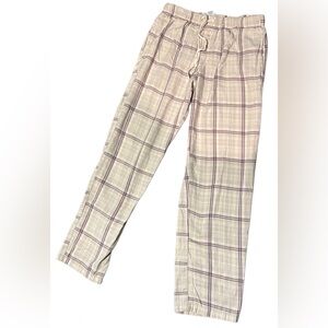 Stars Above Cream and Purple Plaid pajama pants